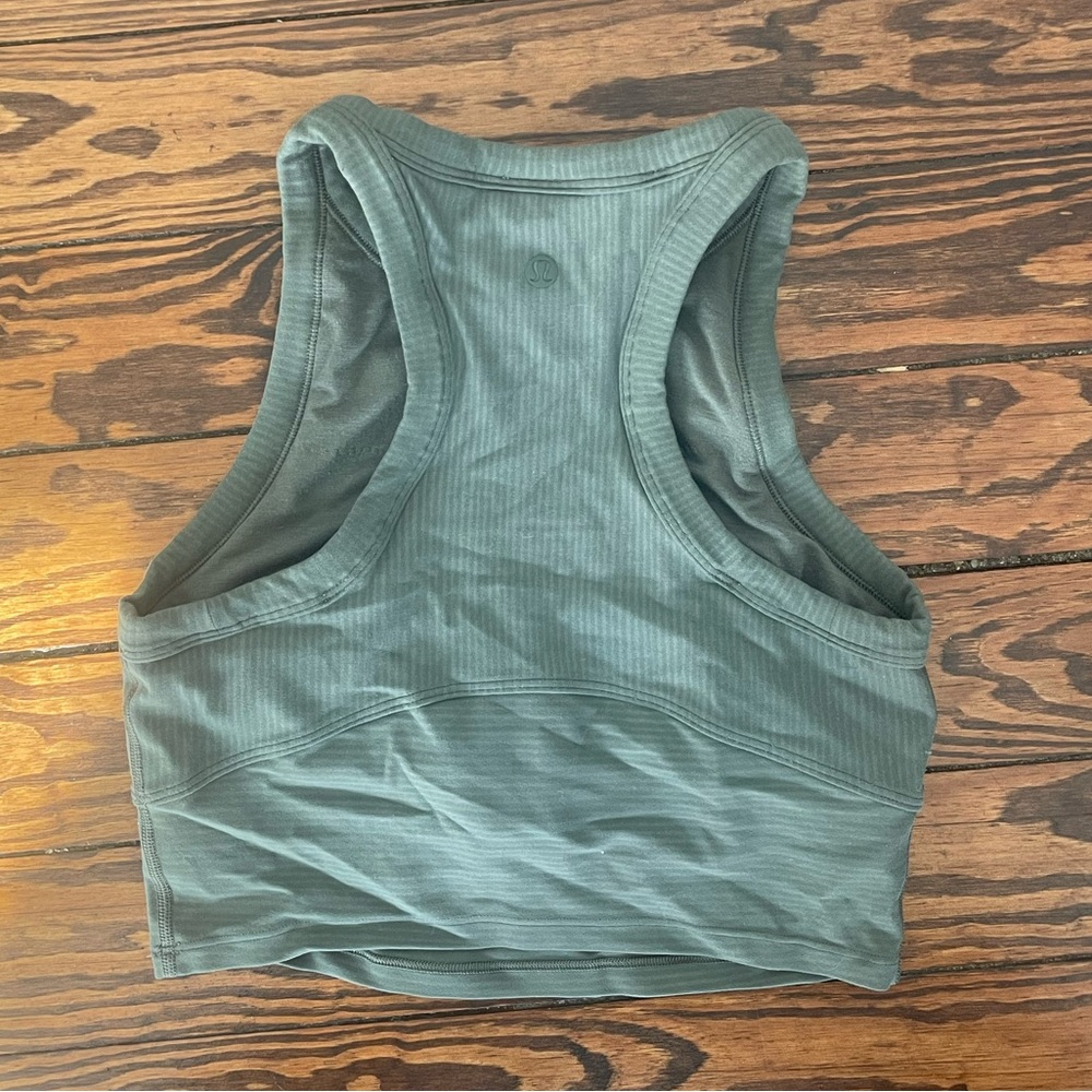 Lululemon high neck ribbed crop top longline bra